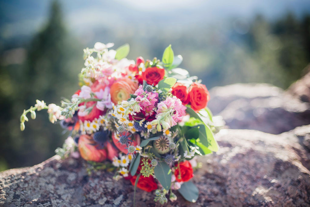Wildflower elopement bridal bouquet
